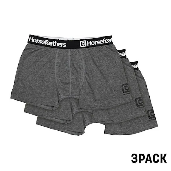 Trenírky Horsefeathers Dynasty 3 Pack heather anthracite - 1