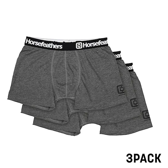 Trenírky Horsefeathers Dynasty 3 Pack heather anthracite - 2