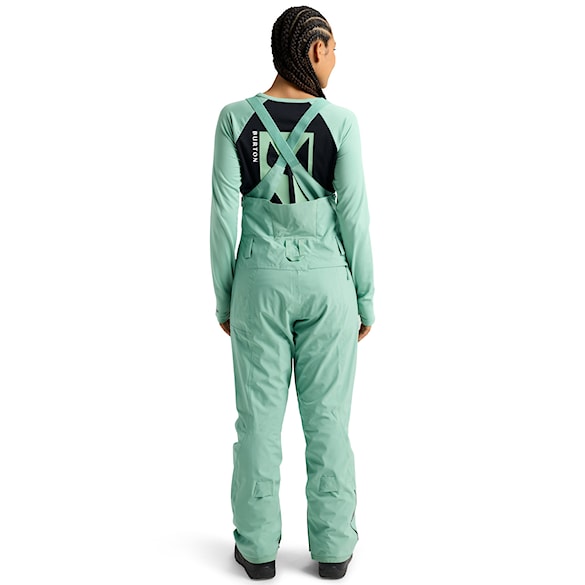 Nohavice na snowboard Burton Wms Reserve 2L Stretch Slim Bib soft sage 2026 - 2
