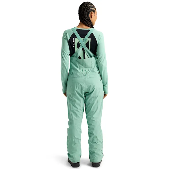 Nohavice na snowboard Burton Wms Reserve 2L Stretch Slim Bib soft sage 2026 - 2