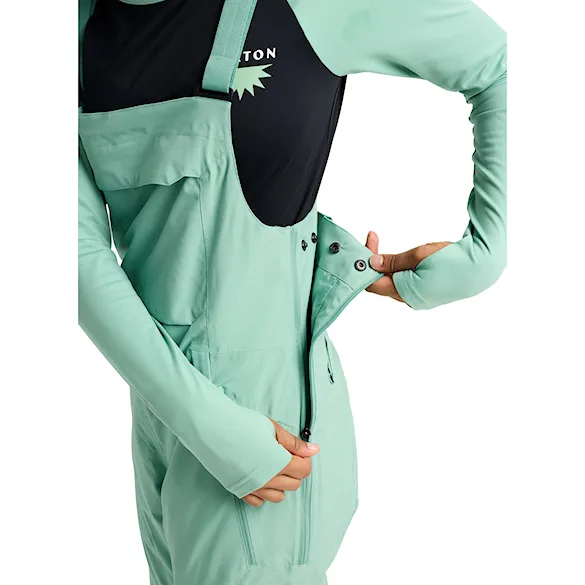 Nohavice na snowboard Burton Wms Reserve 2L Stretch Slim Bib soft sage 2026 - 5