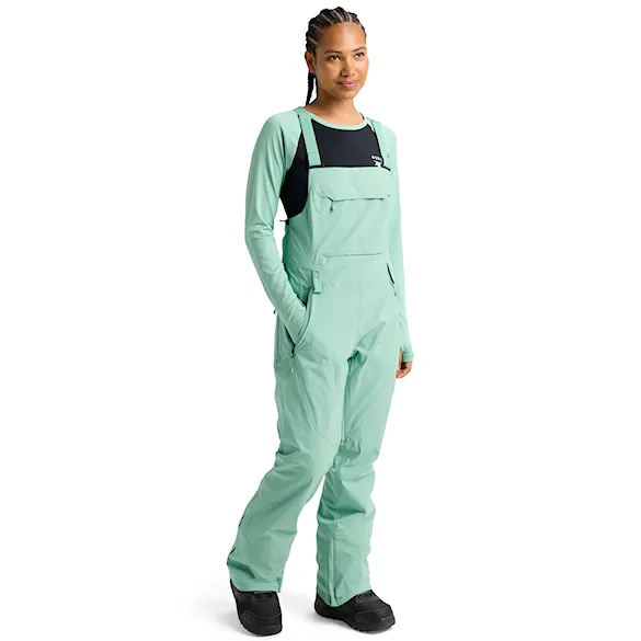 Nohavice na snowboard Burton Wms Reserve 2L Stretch Slim Bib soft sage 2026 - 9