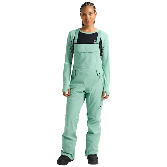 Nohavice na snowboard Burton Wms Reserve 2L Stretch Slim Bib soft sage 2026 - 1