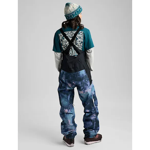 Nohavice na snowboard Burton Wms Reserve Bib crystal dye/true black 2027 - 2