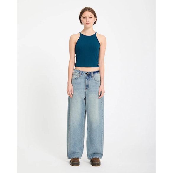 Nohavice Volcom Wms Beeggy Denim Pants dusty blue wash 2026 - 4