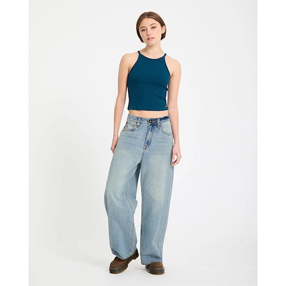 Nohavice Volcom Wms Beeggy Denim Pants dusty blue wash 2026 - 5