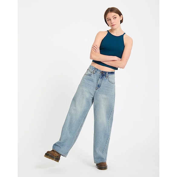 Nohavice Volcom Wms Beeggy Denim Pants dusty blue wash 2026 - 6