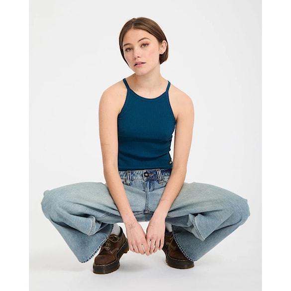 Nohavice Volcom Wms Beeggy Denim Pants dusty blue wash 2026 - 7