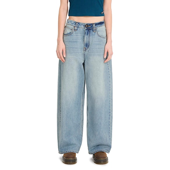 Nohavice Volcom Wms Beeggy Denim Pants dusty blue wash 2026 - 1