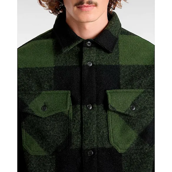 Košile Vans Denby Fuzzy Shacket black/loden green 2024 - 5
