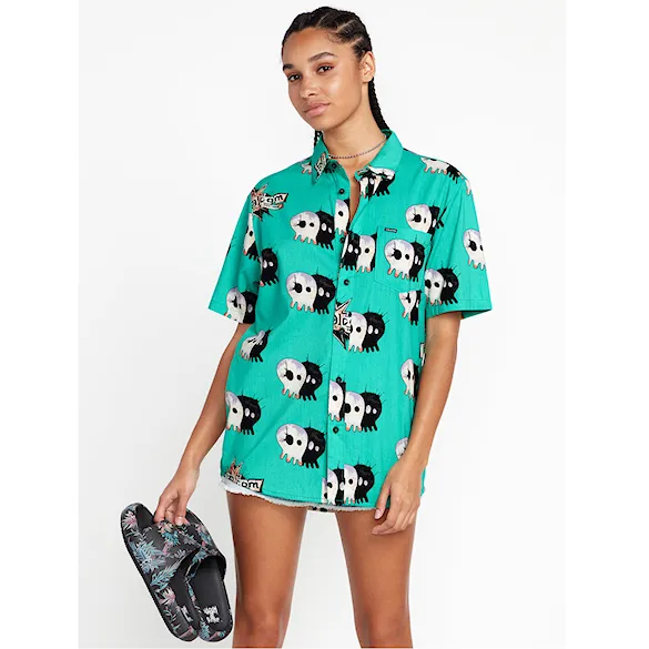 Shirt Volcom Entertainment Pepper SS scrubs green 2023 - 10