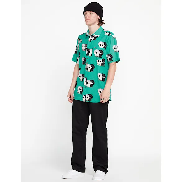 Shirt Volcom Entertainment Pepper SS scrubs green 2023 - 3