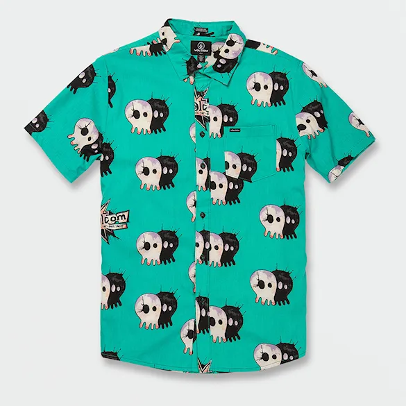 Shirt Volcom Entertainment Pepper SS scrubs green 2023 - 9