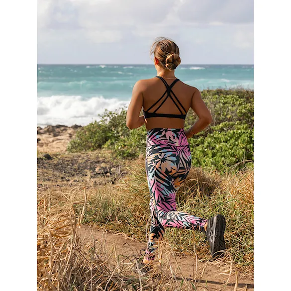 Fitness legíny Roxy Heart Into It Ankle Legging PT anthracite zebra jungle 2023 - 7
