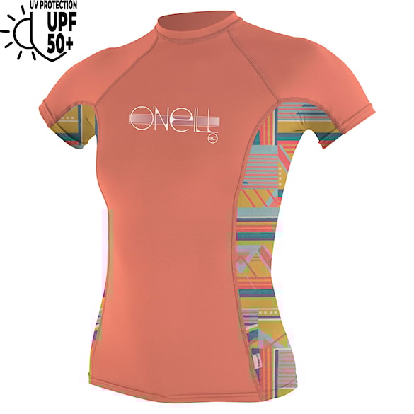 Lycra O'Neill Girls Premium Skins S/S Rash Guard brntcrl/artageo/brntcrl 2024 - 1