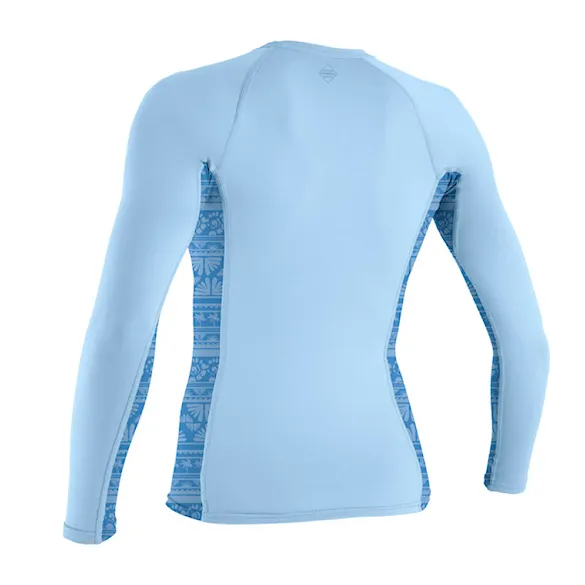 Lycra O'Neill Wms Hyperfreak Skins L/S Rash Guard chambray blue/surf abstract 2026 - 2