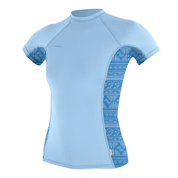 Lycra O'Neill Wms Hyperfreak Skins S/S Rash Guard chambray blue/surf abstract 2026 - 1