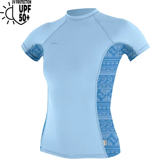 Lycra O'Neill Wms Hyperfreak Skins S/S Rash Guard chambray blue/surf abstract 2026 - 1