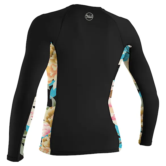 Lycra O'Neill Wms Side Print L/S Rash black/mikah floral 2025 - 2