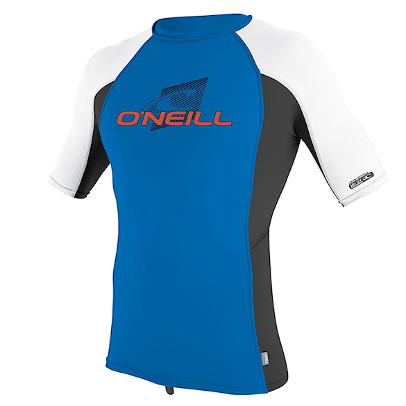 Lycra O'Neill Youth Premium Skins S/s Rash ocean/black/white 2019 - 1