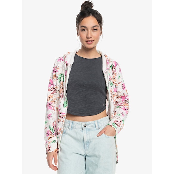 Mikina Roxy Dive Deep Hoodie snow white happy tropical 2024 - 4