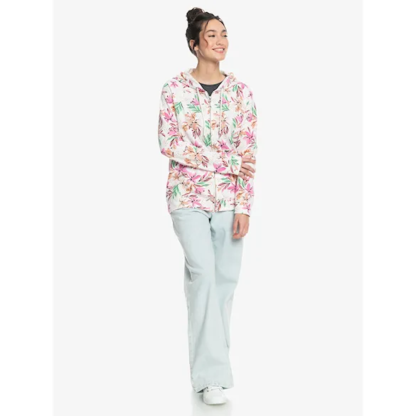 Mikina Roxy Dive Deep Hoodie snow white happy tropical 2024 - 7