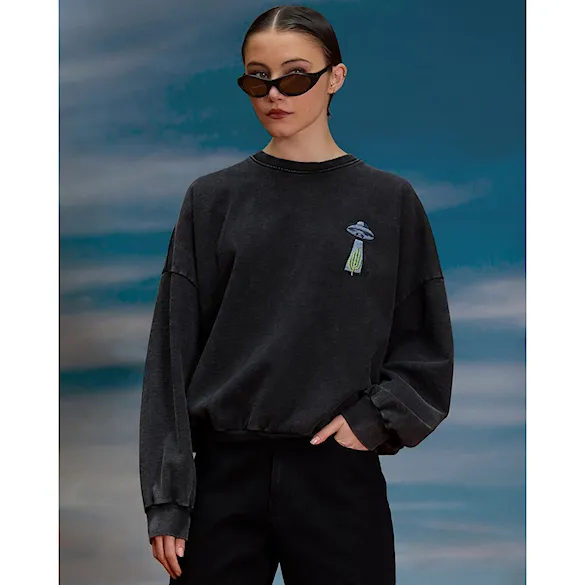 Mikina Volcom Wms FA Mickey Mason Crew vintage black 2026 - 12