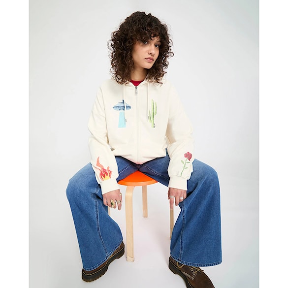 Mikina Volcom Wms FA Mickey Mason Zip Fleece off white 2026 - 10