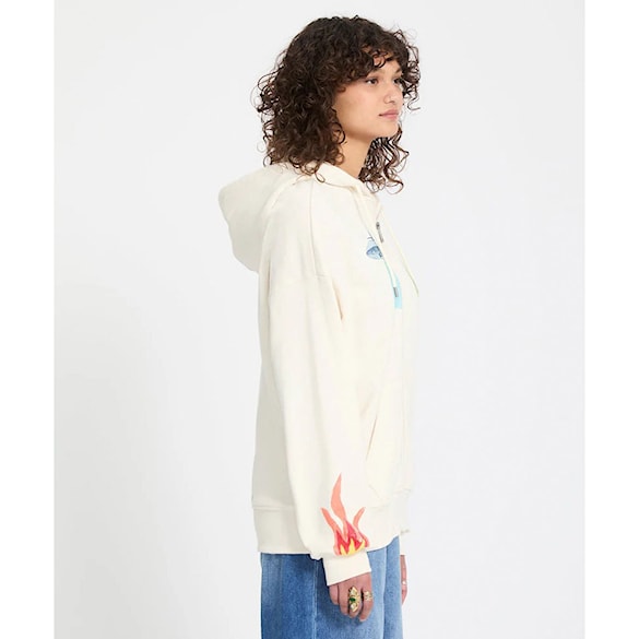 Mikina Volcom Wms FA Mickey Mason Zip Fleece off white 2026 - 4
