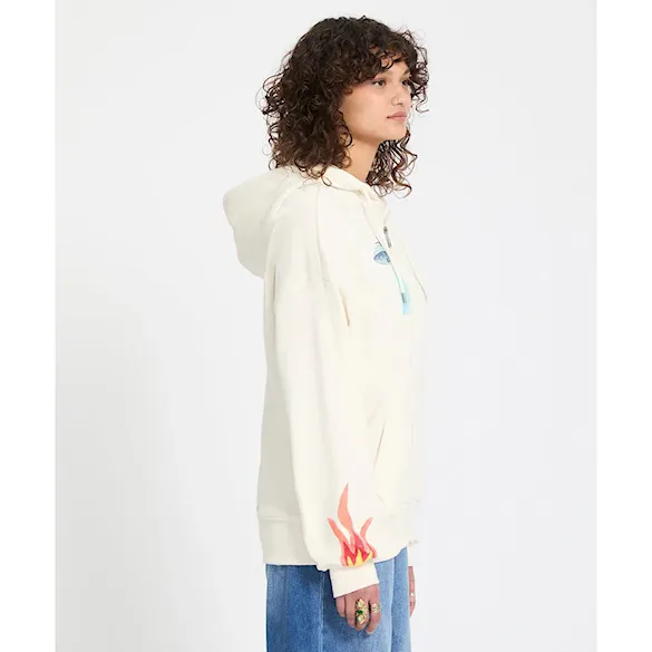 Mikina Volcom Wms FA Mickey Mason Zip Fleece off white 2026 - 4