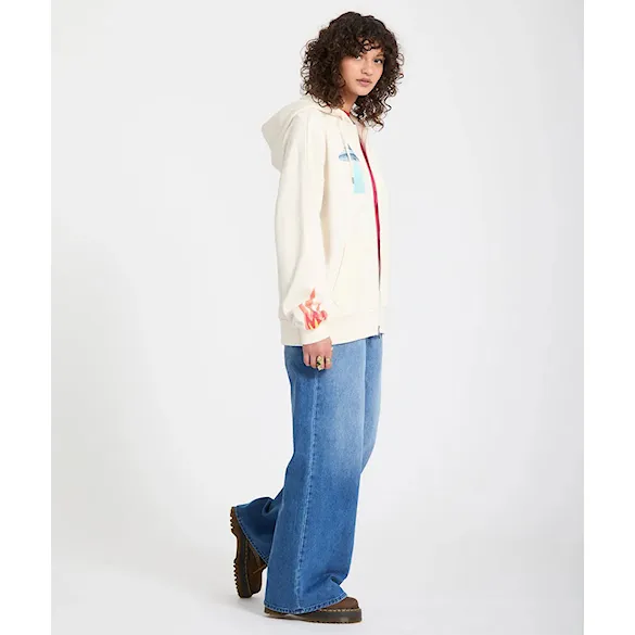 Mikina Volcom Wms FA Mickey Mason Zip Fleece off white 2026 - 6