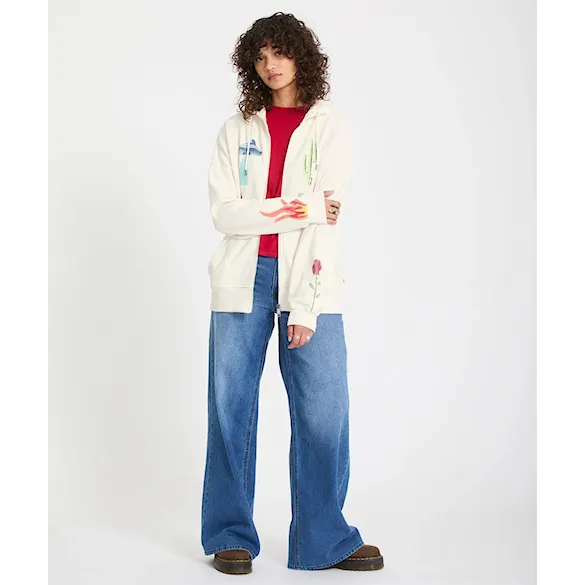 Mikina Volcom Wms FA Mickey Mason Zip Fleece off white 2026 - 7