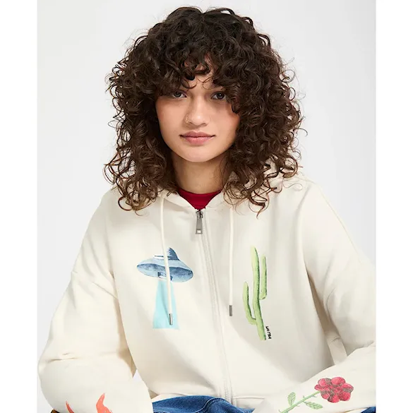 Mikina Volcom Wms FA Mickey Mason Zip Fleece off white 2026 - 8