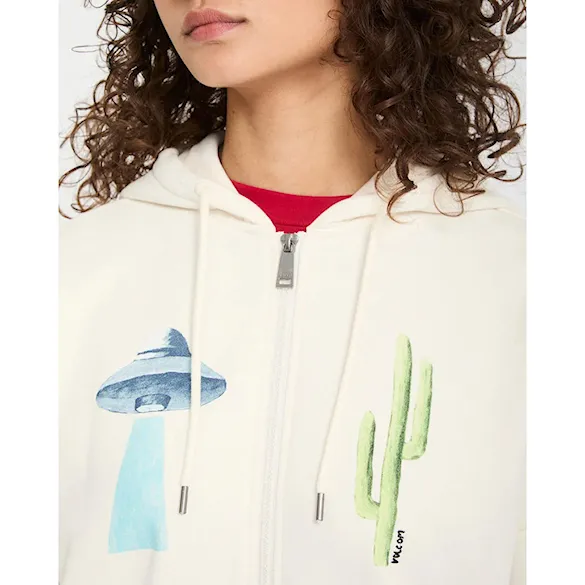 Mikina Volcom Wms FA Mickey Mason Zip Fleece off white 2026 - 9