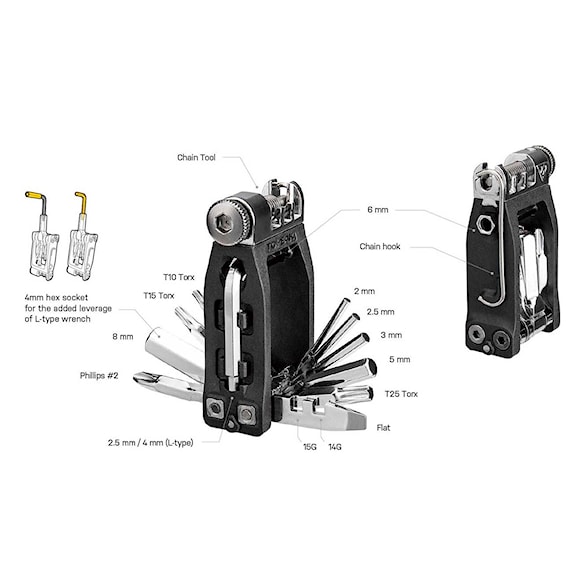 Narzędzie rowerowe Topeak Ninja Master+ Toolbox T16 black - 6