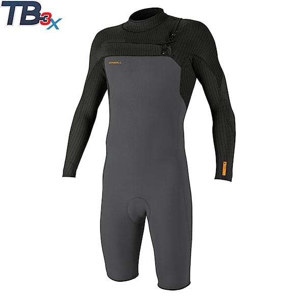 Neopren O'Neill Hyperfreak Chest Zip 2 mm L/S Spring smoke/raven 2023 - 1