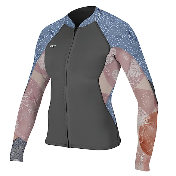 Wetsuit O'Neill Wms Bahia 1/0,5 mm Front Zip Jacket graphite/desert bloom/drift blac 2022 - 1