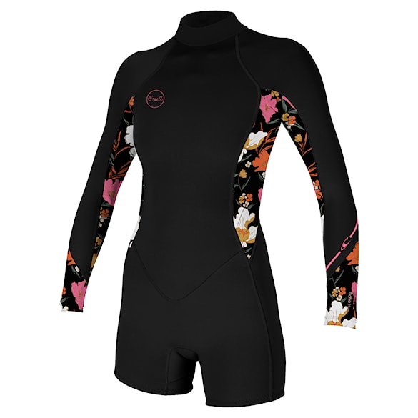 Neopren O'Neill Wms Bahia 2/1 Back Zip L/S Spring black/bluemchen/bluemchen 2024 - 1