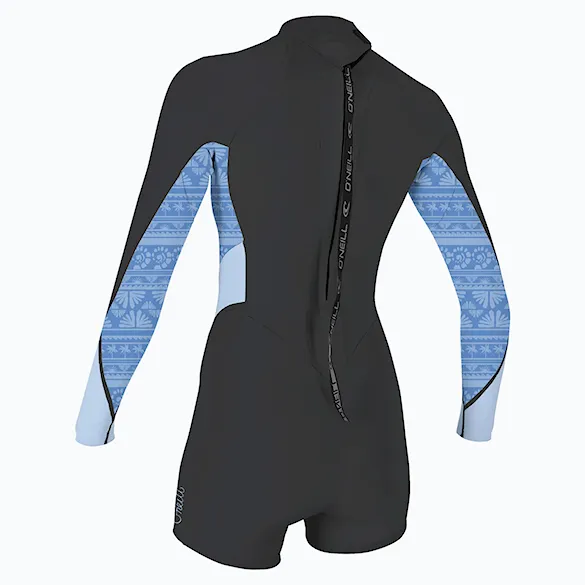 Wetsuit O'Neill Wms Bahia 2/1 Back Zip L/S Spring tempered steel/surf abstract 2026 - 2