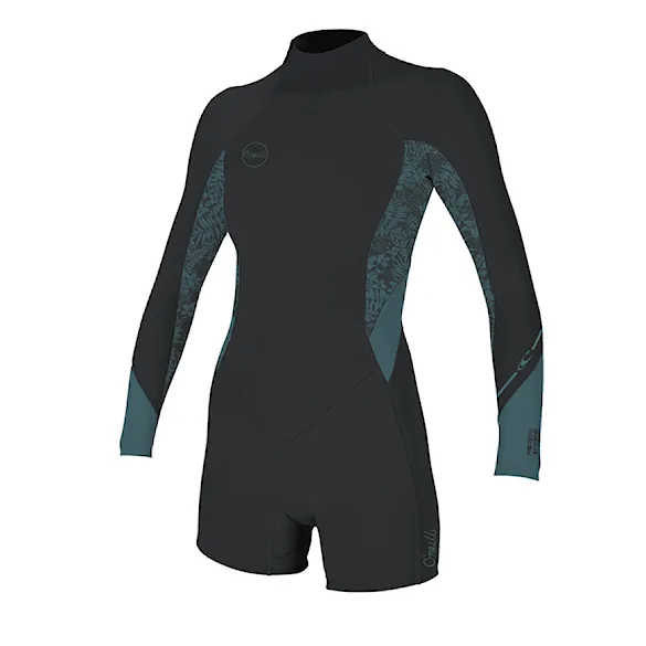Pianka neoprenowa O'Neill Wms Bahia 2/1 Back Zip L/S Spring tempered steel/surf abstract 2026 - 1