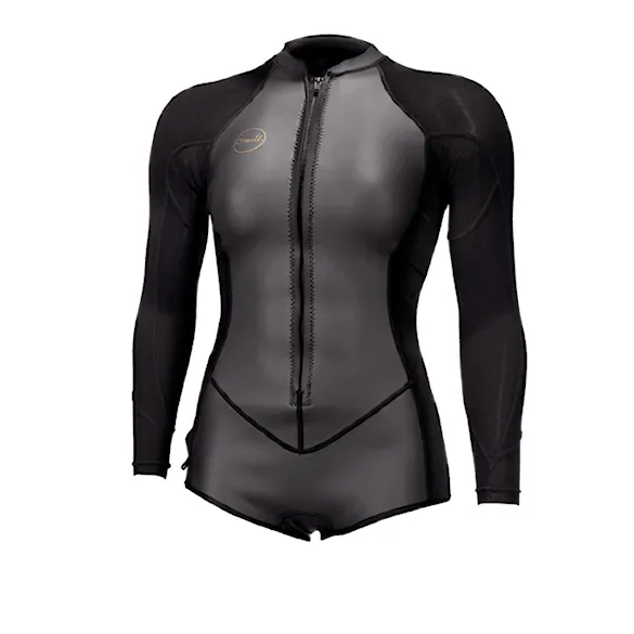 Wetsuit O'Neill Wms Bahia 2/1 Front Zip L/S Short Spring glide black/black 2026 - 1