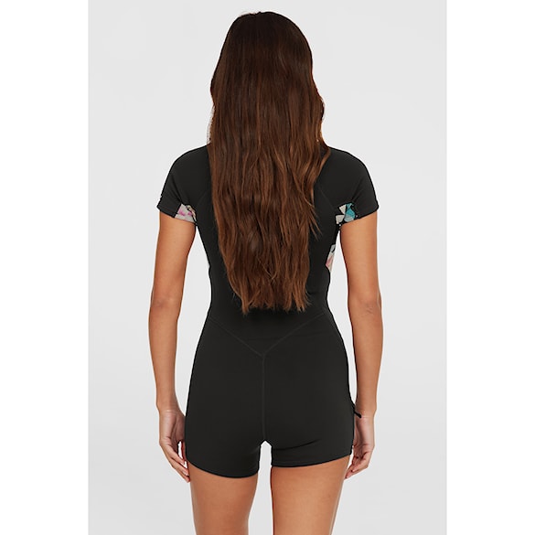 Wetsuit O'Neill Wms Bahia 2/1 Front Zip S/S Spring black/mikah floral/black 2025 - 4