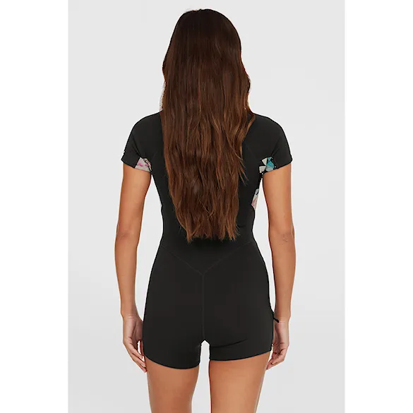 Wetsuit O'Neill Wms Bahia 2/1 Front Zip S/S Spring black/mikah floral/black 2025 - 4