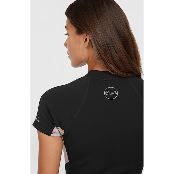 Wetsuit O'Neill Wms Bahia 2/1 Front Zip S/S Spring black/mikah floral/black 2025 - 8