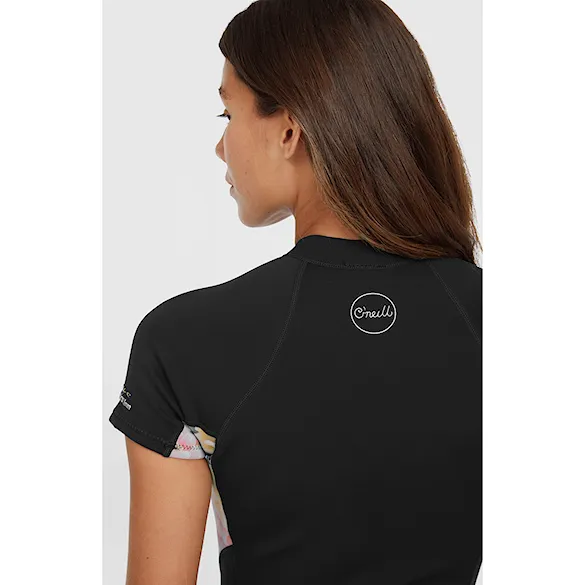 Wetsuit O'Neill Wms Bahia 2/1 Front Zip S/S Spring black/mikah floral/black 2025 - 8