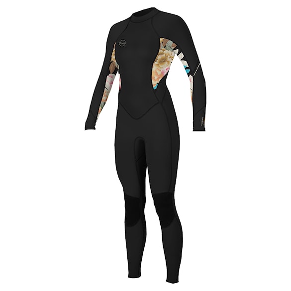 Pianka neoprenowa O'Neill Wms Bahia 3/2 Back Zip Full black/mikah floral/black 2025 - 1