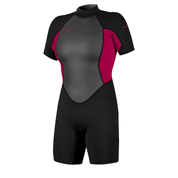 Wetsuit O'Neill Wms Reactor II 2 mm Back Zip S/S Spring black/punk pink 2026 - 1