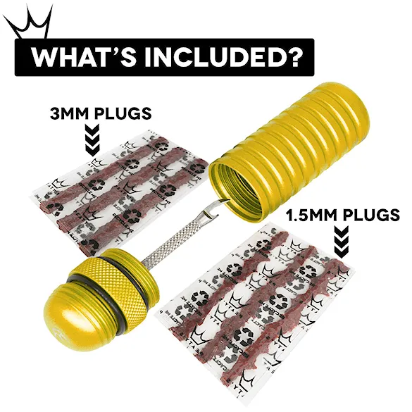 Oprava defektu Peaty's Holeshot Tubeless Puncture Plugger Kit mango - 3