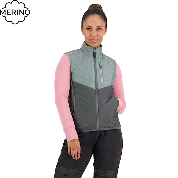 Vest Mons Royale Wms Neve Wool Insulation Vest sage/burnt sage 2023 - 1