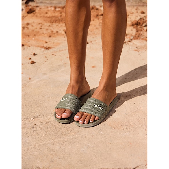 Šľapky Roxy Slippy Wp army green 2024 - 3